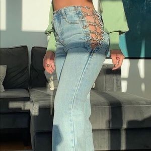 Fashion nova breaking chains straight leg jeans